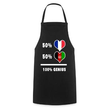 Afghanistan and France 100% genius - Cooking Apron - black - Front - AI Model Male 185 dark (185cm)