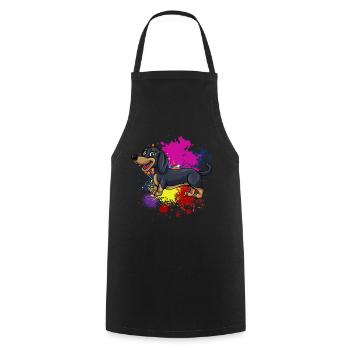 Teckel Cadeau Dixie Viennese Doxie Teckel - Tablier de cuisine - noir - Devant - AI Model Male 185 dark (185cm)