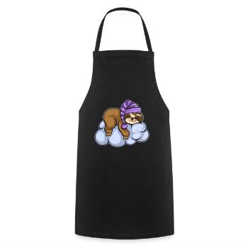 Sloth Tshirt Women Men Lazy Tired Office Humor - Cooking Apron - black - Front - AI Model Male 185 dark (185cm)