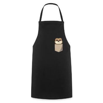 Suricate drôle dans la poche de poitrine Imprimer Cadeau - Tablier de cuisine - noir - Devant - AI Model Male 185 dark (185cm)