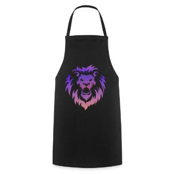 Lion Tribal Tattoo Art - Cooking Apron - black - Front - AI Model Male 185 dark (185cm)