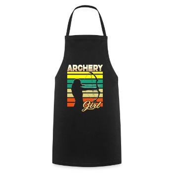 Archery Women Archer - Cooking Apron - black - Front - AI Model Male 185 dark (185cm)