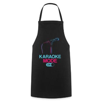 Karaoke Singer Karaoke Mode On - Kochschürze - Schwarz - Vorne - AI Model Male 185 dark (185cm)