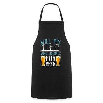 Wind Turbine Tech Will Fix Wind Turbines Windmill - Cooking Apron - black - Front - AI Model Male 185 dark (185cm)