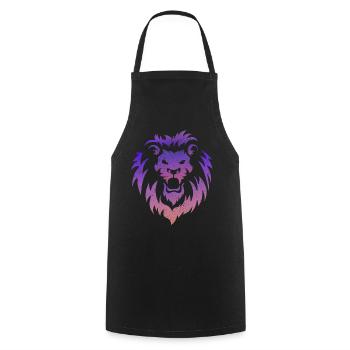 Tête de Lion Tribal - Tablier de cuisine - noir - Devant - AI Model Male 185 dark (185cm)