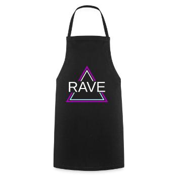 Rave Techno House Party EDM Festival Goa Electro - Cooking Apron - black - Front - AI Model Male 185 dark (185cm)
