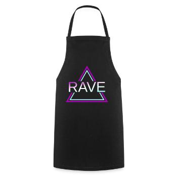 Rave Techno House Party EDM Festival Goa Electro - Kochschürze - Schwarz - Vorne - AI Model Male 185 dark (185cm)