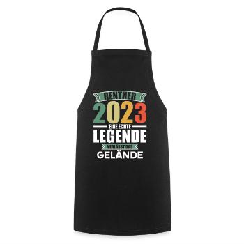 Pension 2023 Retirement Farewell Pensioner 2023 - Cooking Apron - black - Front - AI Model Male 185 dark (185cm)