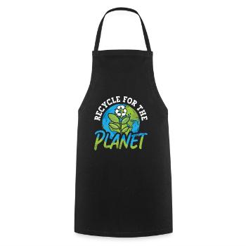 Recyclage du changement climatique pour la planète Terre Mère - Tablier de cuisine - noir - Devant - AI Model Male 185 dark (185cm)
