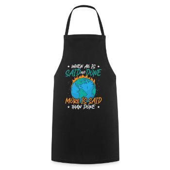 Climate Change When All Is Said And Done Awareness - Cooking Apron - black - Front - AI Model Male 185 dark (185cm)