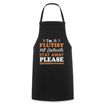 I am a flutist, all guitarists remain - Cooking Apron - black - Front - AI Model Male 185 dark (185cm)