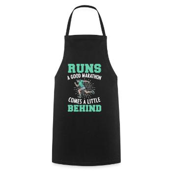Jogging Saying for Running - Runners - Cooking Apron - black - Front - AI Model Male 185 dark (185cm)