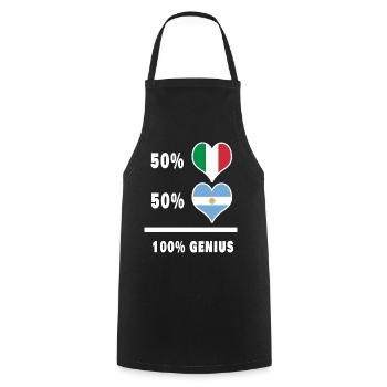 Argentinien und Italien 100% geniale Flaggen - Kochschürze - Schwarz - Vorne - AI Model Male 185 dark (185cm)