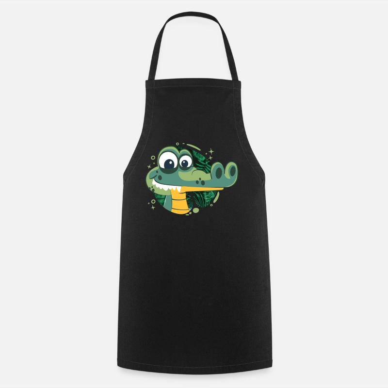 Alligator d’anniversaire vif! - Tablier de cuisine - noir