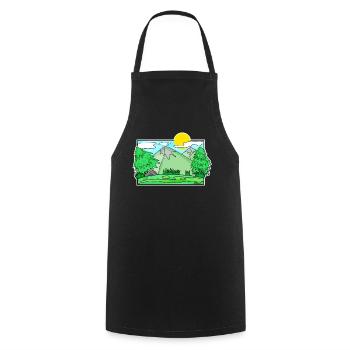 Mountain Mountains Mountain Peaks Forest - Cooking Apron - black - Front - AI Model Male 185 dark (185cm)