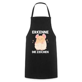 Erkenne Die Zeichen Hamster - Kochschürze - Schwarz - Vorne - AI Model Male 185 dark (185cm)