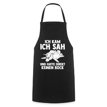 Ich Kam Ich Sah Und Hatte Direkt Keinen Bock Einho - Kochschürze - Schwarz - Vorne - AI Model Male 185 dark (185cm)