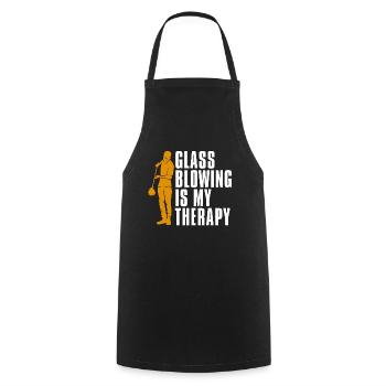 Glassblowing Is My Therapy Glassmaking Glassworker - Cooking Apron - black - Front - AI Model Male 185 dark (185cm)