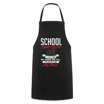 Milieu scolaire Travail social École Bureau du travail social Social - Tablier de cuisine - noir - Devant - AI Model Male 185 dark (185cm)