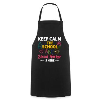 Milieu scolaire Travail social École Bureau du travail social Social - Tablier de cuisine - noir - Devant - AI Model Male 185 dark (185cm)