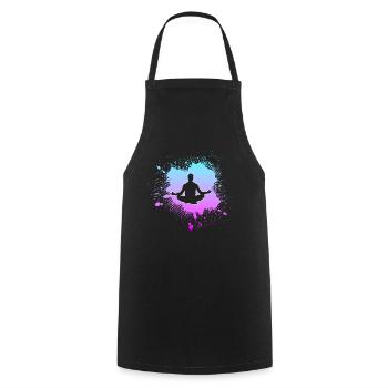 Meditation - Cooking Apron - black - Front - AI Model Male 185 dark (185cm)