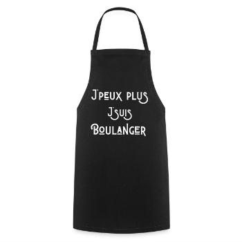 boulanger, boulangerie, je suis boulanger - Tablier de cuisine - noir - Devant - AI Model Male 185 dark (185cm)