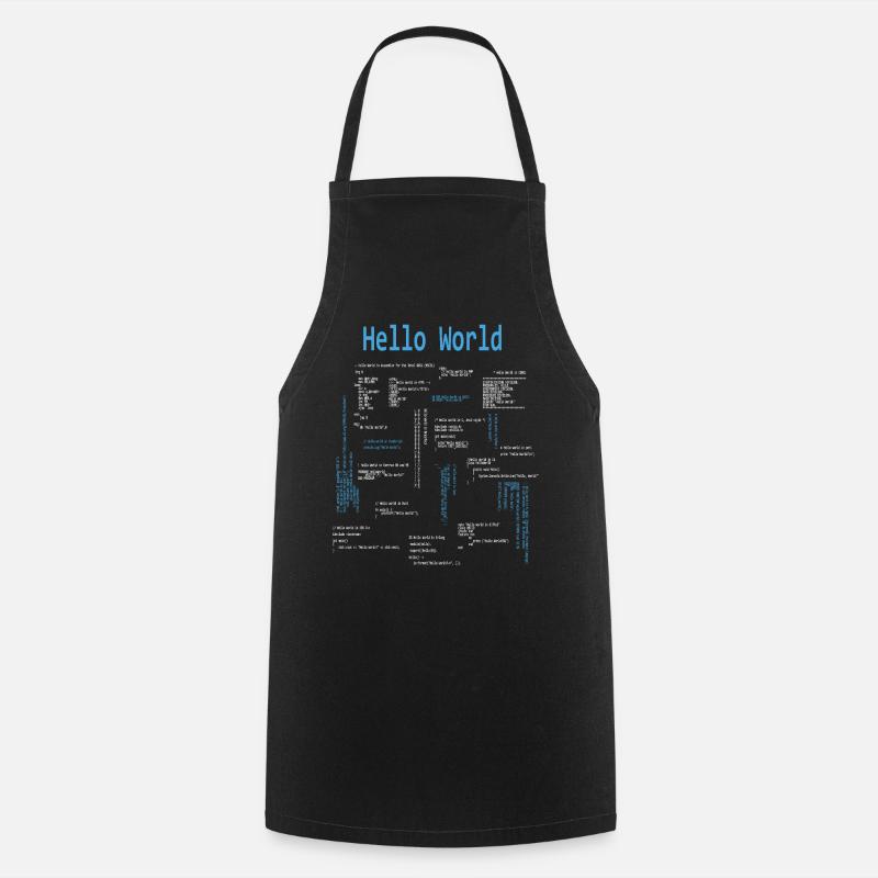 Hello World Programmiersprachen Programmierer Nerd - Kochschürze - Schwarz