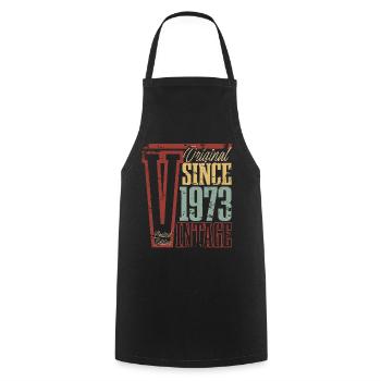 1973 Anniversaire Année de naissance Année de construction Vintage Rétro - Tablier de cuisine - noir - Devant - AI Model Male 185 dark (185cm)