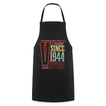 1944 Birthday Year of birth Year of construction Vintage Retro - Cooking Apron - black - Front - AI Model Male 185 dark (185cm)