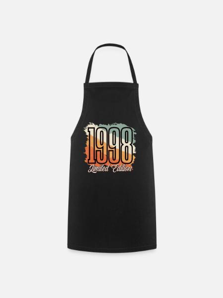 1998 Année de naissance Anniversaire Année de construction Vintage Rétro - Tablier de cuisine - noir