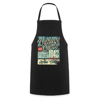 1942 Birthday vintage retro legend - Cooking Apron - black - Front - AI Model Male 185 dark (185cm)