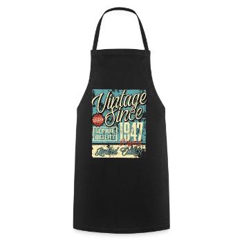 1947 Birthday vintage Retro Legend - Cooking Apron - black - Front - AI Model Male 185 dark (185cm)