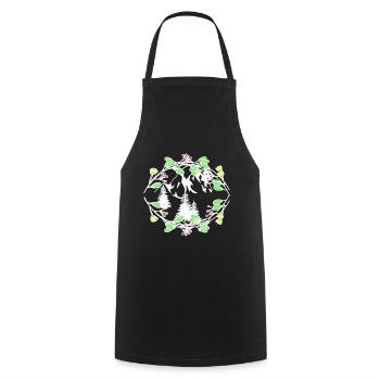Spring Nature Nature Lovers Alps Mountaineers - Cooking Apron - black - Front - AI Model Male 185 dark (185cm)