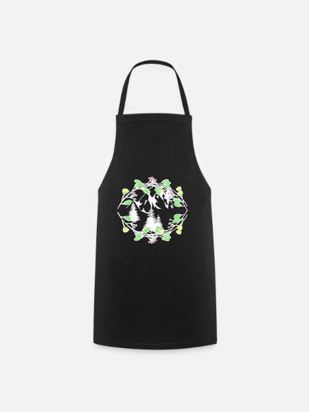 Spring Nature Nature Lovers Alps Mountaineers - Cooking Apron - black