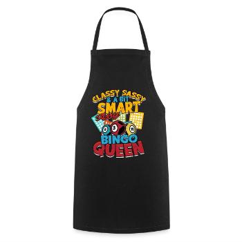 Bingo Jeu Joueur de bingo Grand-mère Loterie de jeu - Tablier de cuisine - noir - Devant - AI Model Male 185 dark (185cm)
