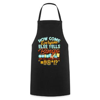 Bingo Jeu Joueur de bingo Grand-mère Loterie de jeu - Tablier de cuisine - noir - Devant - AI Model Male 185 dark (185cm)