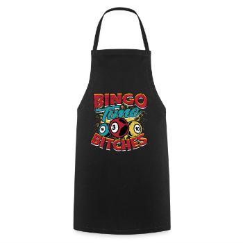 Bingo Jeu Joueur de bingo Grand-mère Loterie de jeu - Tablier de cuisine - noir - Devant - AI Model Male 185 dark (185cm)