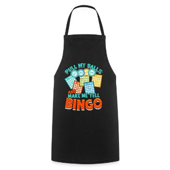 Bingo Jeu Joueur de bingo Grand-mère Loterie de jeu - Tablier de cuisine - noir - Devant - AI Model Male 185 dark (185cm)
