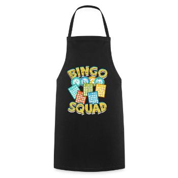 Bingo Jeu Joueur de bingo Grand-mère Loterie de jeu - Tablier de cuisine - noir - Devant - AI Model Male 185 dark (185cm)