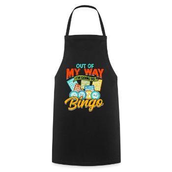 Bingo Jeu Joueur de bingo Grand-mère Loterie de jeu - Tablier de cuisine - noir - Devant - AI Model Male 185 dark (185cm)