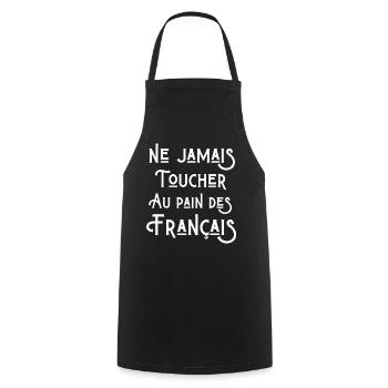 macron, boulanger, boulangerie - Tablier de cuisine - noir - Devant - AI Model Male 185 dark (185cm)