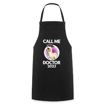 Doctoral thesis Doctorate Doctorate 2023 Doctor - Cooking Apron - black - Front - AI Model Male 185 dark (185cm)
