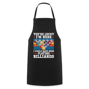 Billiards Pool Player Ball Retro - Cooking Apron - black - Front - AI Model Male 185 dark (185cm)