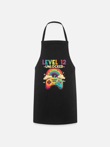 Level 12 Jahre Gaming 12er 12 Geburtstag - Kochschürze - Schwarz