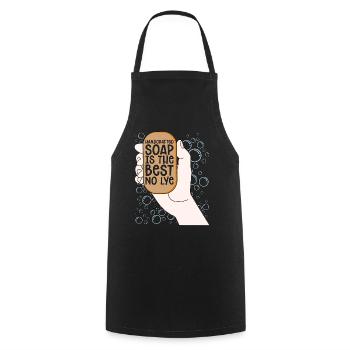 Soapmaking Handcrafted Soap Is The Saponification - Cooking Apron - black - Front - AI Model Male 185 dark (185cm)