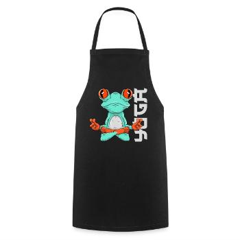 Frog Yoga - Cooking Apron - black - Front - AI Model Male 185 dark (185cm)