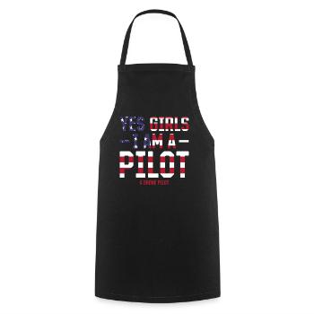 Pilote de drone - Oui les filles Je suis un pilote Un pilote de drone - Tablier de cuisine - noir - Devant - AI Model Male 185 dark (185cm)
