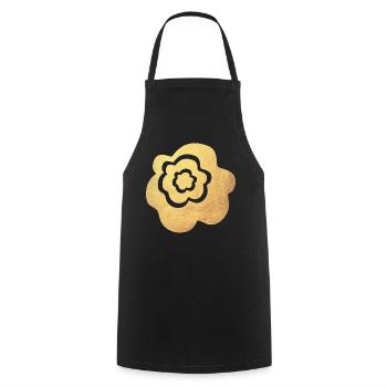 Yoga Méditation Namaste Fleur Fleur d’Or Yogi om - Tablier de cuisine - noir - Devant - AI Model Male 185 dark (185cm)