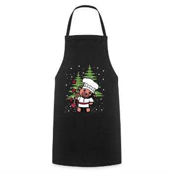 Hobbykoch Weihnachten Christmas Koch Teddy - Kochschürze - Schwarz - Vorne - AI Model Male 185 dark (185cm)