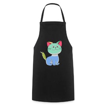 Cat Colorful Colorful Cats Fantasy Baby Kids - Cooking Apron - black - Front - AI Model Male 185 dark (185cm)